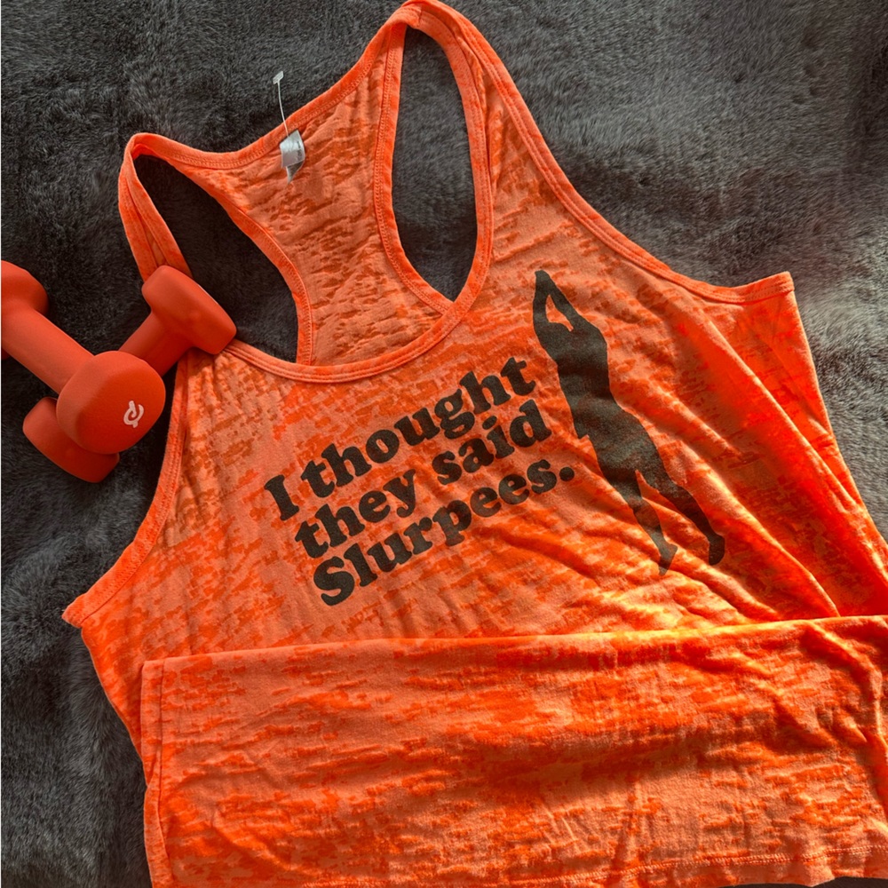 🔴 FINAL MARK ⬇️ - Sox Box Neon Orange Racer back burnout tank top.